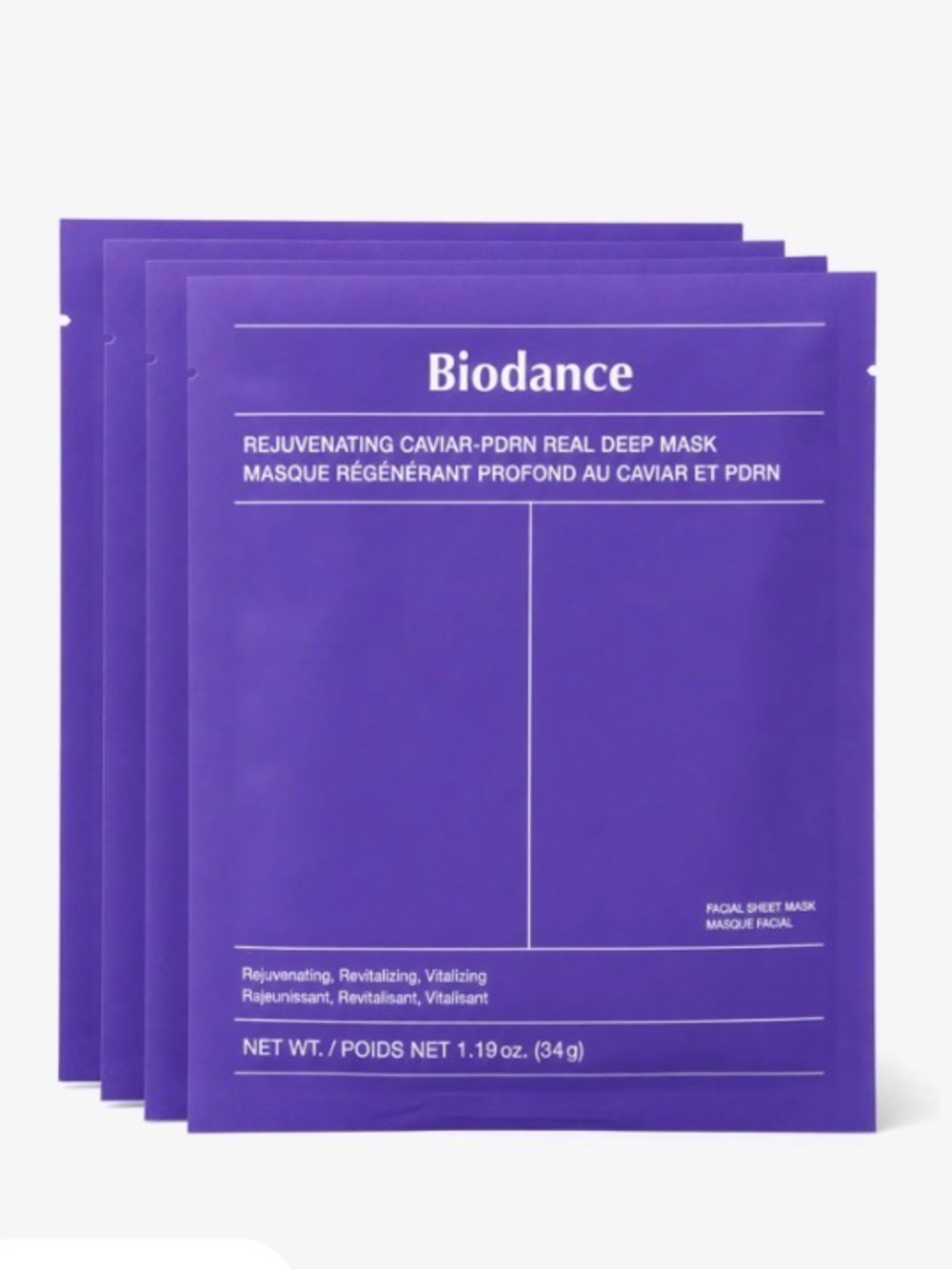 Biodance 4-sheets Rejuvenating Caviar PDRN Deep Face Facial Mask - White